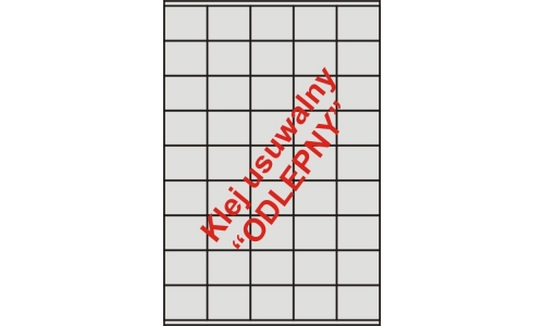 Etykiety samoprzylepne białe matowe na arkuszach A4 klej odlepny   42x32